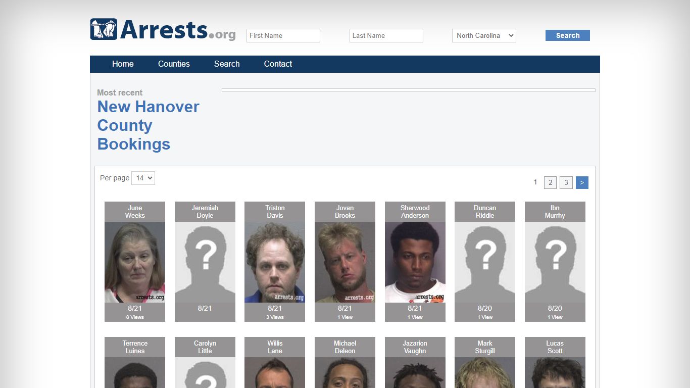 New Hanover County Arrests and Inmate Search